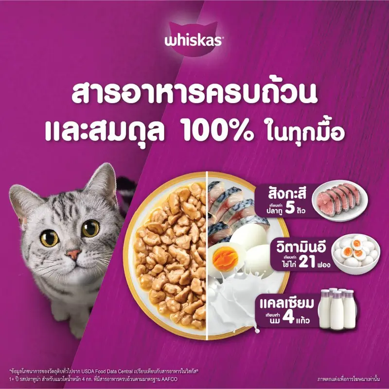WHISKAS วิสกัส อาหารเปียกแมวโต ลูกแมว แพ็คสุดคุ้ม 80… - ภาพที่ 4